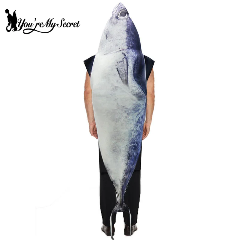 Unisex Funny Shark Fish Men Cosplay Costumes Props for Adult Carnival Party Fancy Dress Up Sponge Stage Performance Outfits