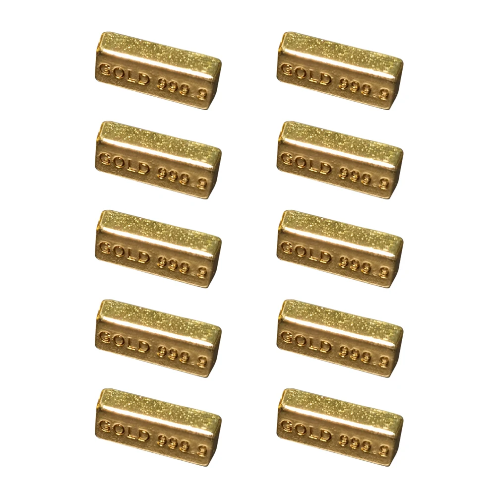 

10PCS 1:12 Dollhouse Miniature Gold Bars Coin Model Decor Kids Pretend Play Toys House Furniture Accessories