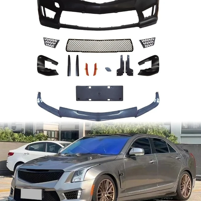 

For ATS Upgrade to ATS V Front Bumper with Grille Fender PP Front Bodykit High Quality Auto Parts Body Kit 2013-2019