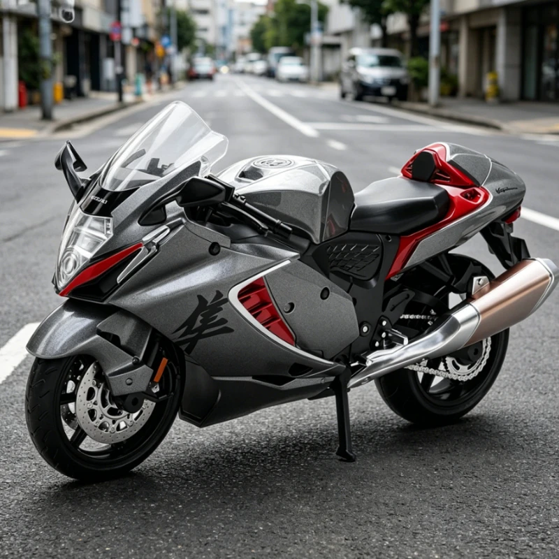 

1:12 Suzuki Hayabusa Alloy Motorbike With Steering Shock Absorber Fine Detail Elegant Decor Collectible Toy For Fans