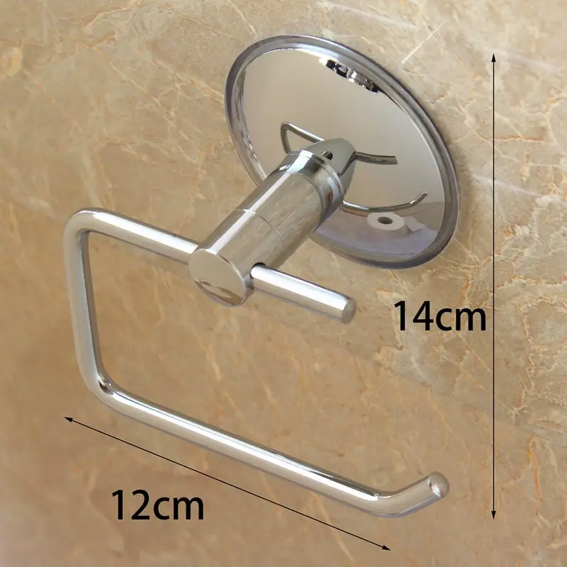 Stainless Steel Bathroom Toilet Paper Holder Roll Holder Tissue Bar Holder Wall Mounted By Air Vacuum Suction Cup