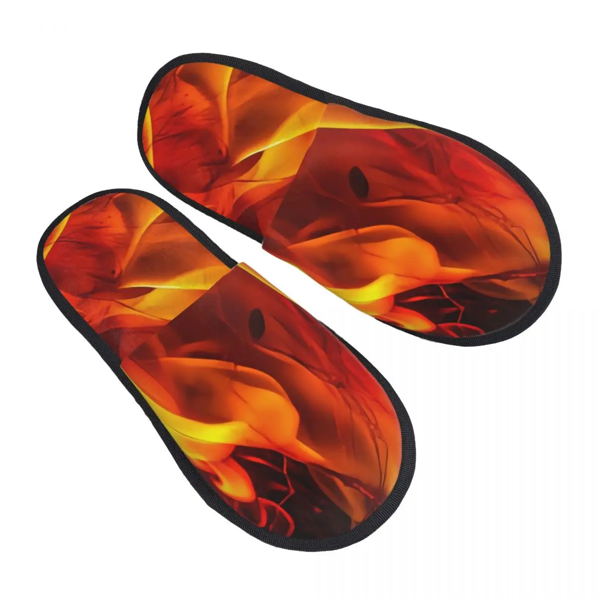 

Fur Slipper For Women Men Fashion Fluffy Winter Warm Slippers Fire Flame Print House Shoes