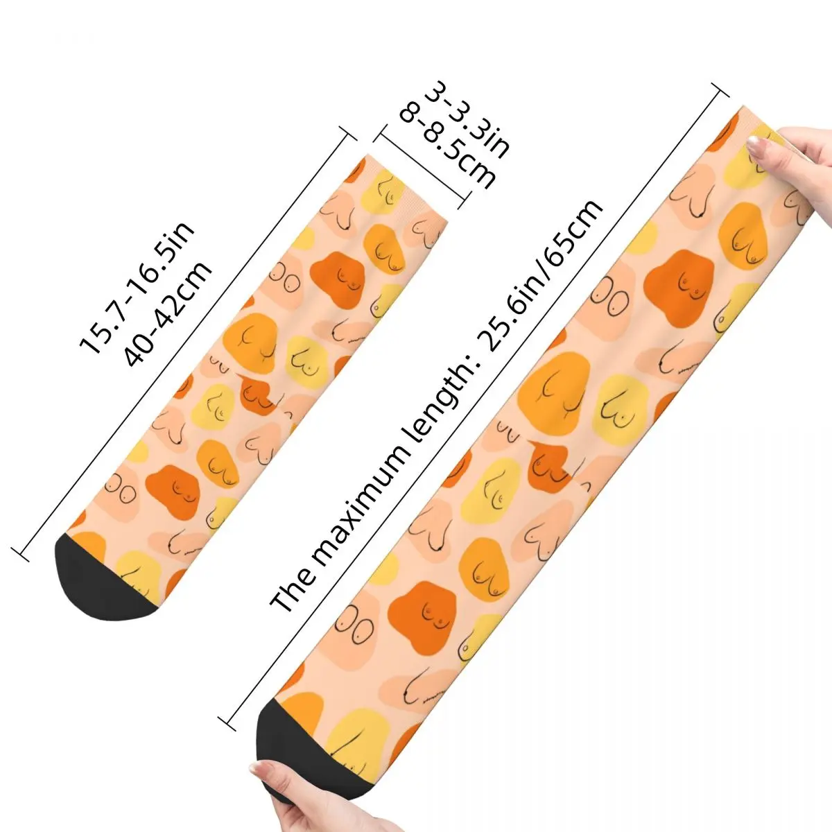 Harajuku Beautiful Boobs Retro Skateboard Socks Polyester Long Socks for Women Men