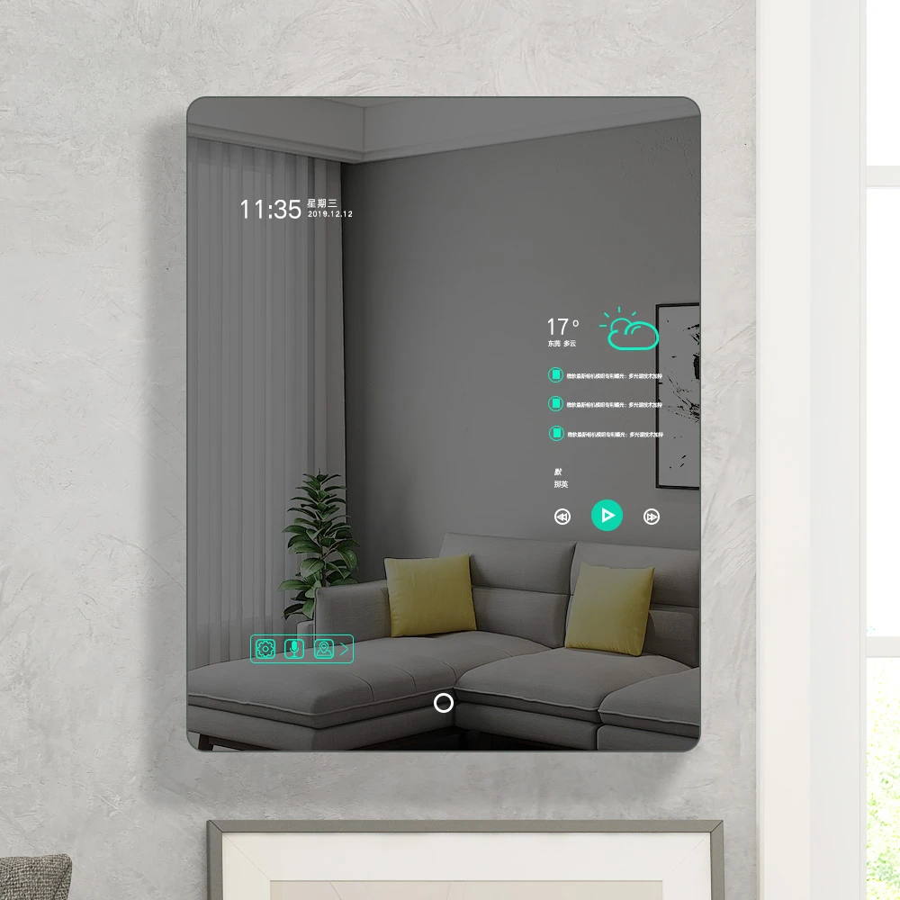 

Умная ванная комната Full HD ТВ-зеркало Волшебный дисплей Цифровое рекламное зеркало Android Настенное зеркало с подсветкой Светодиодная полоса