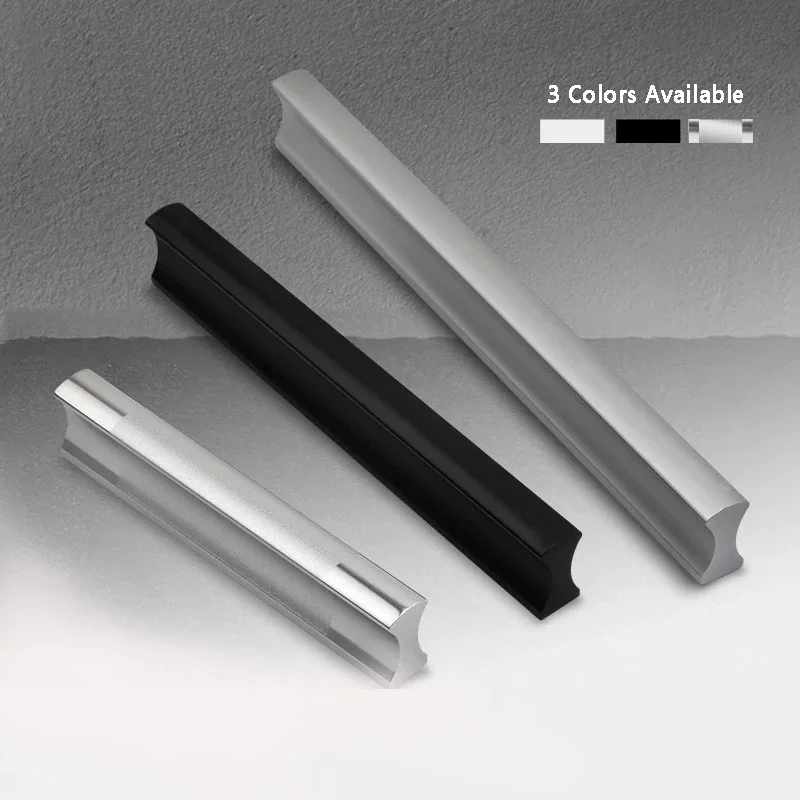 YM Kitchen Cabinet Handles and Pulls Black Silver Dressers Closet Furniture Door Handles Aluminum Drawer and Knobs Hardwares