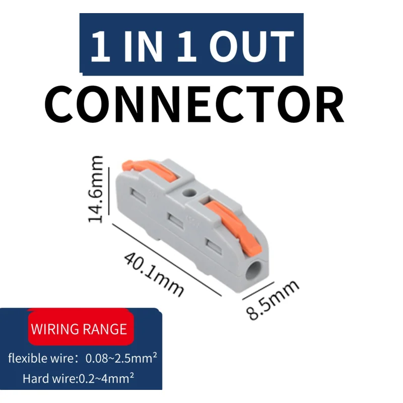 

JINH 100Pcs CMK 42 Quick Splicing Multiplex Butt Wire Connector Universal Compact Conductor Press Home Terminal Blocks
