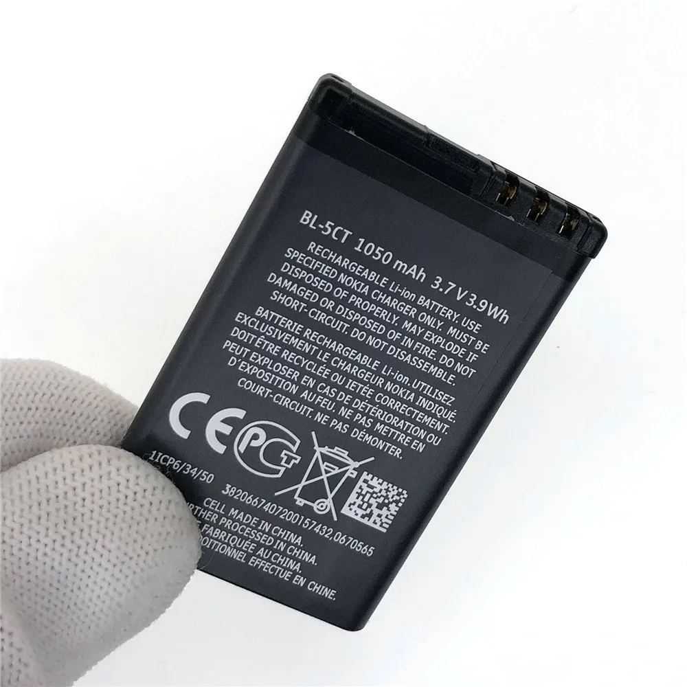 Batería recargable 1050mAh 3,7 V BL-5CT BL 5CT BL5CT batería para Nokia 5220XM/6303C/6730C/C3-01 C5-00/C5-02 C6-01 3720 batería