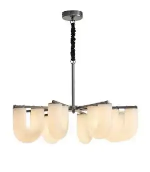Modern  Creative U-shaped Glass Chandelier Medieval Art Indoor Ceiling LED Lamp