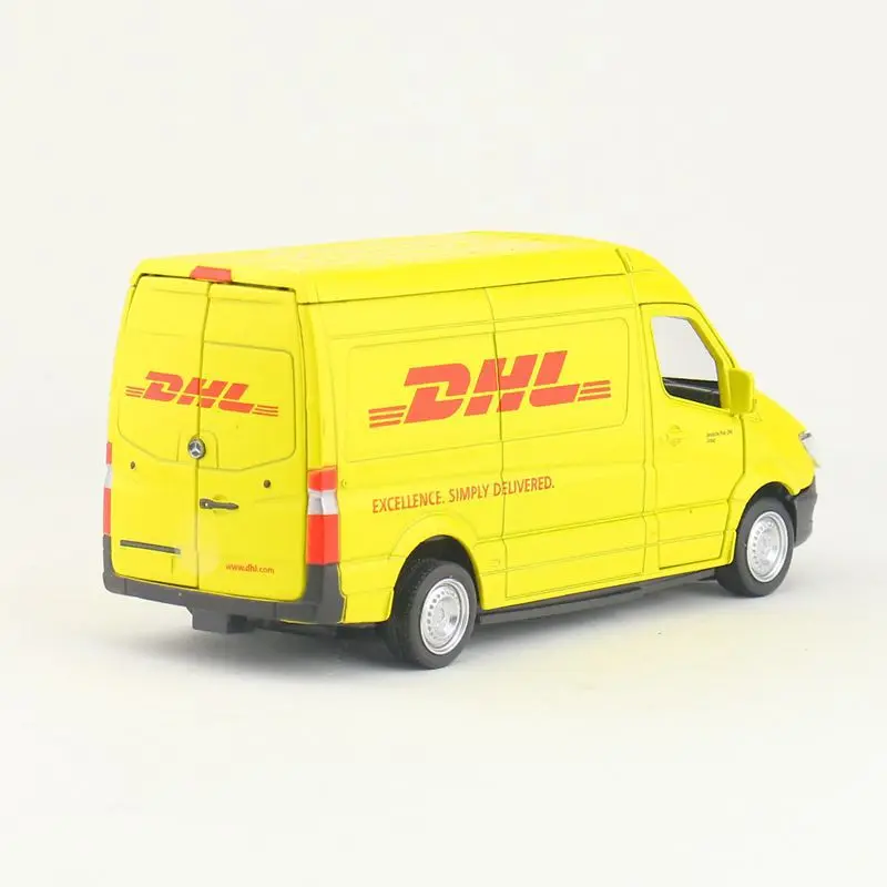 1:36 DHL Benz-Sprinter VAN ginie Model kolekcjonerski samochody ze stopu statycznego samochodu samochód prezent urodzinowy Trasport zabawki dla dzieci