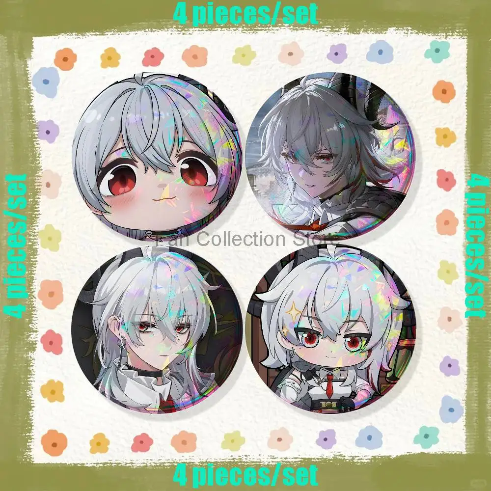 W-Wuthering Z-Zani Waves 4-piece set Pins Backpack Clothes Jewelry Accessories Round Brooch Button Badge Fans Collection Gifts