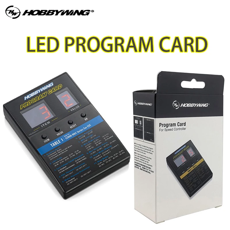 Hobbywing LED Program Box ESC Programmer for Platinum V1 V2 FlyFun V5 XeRun EzRun QuicRun SeaKing Series
