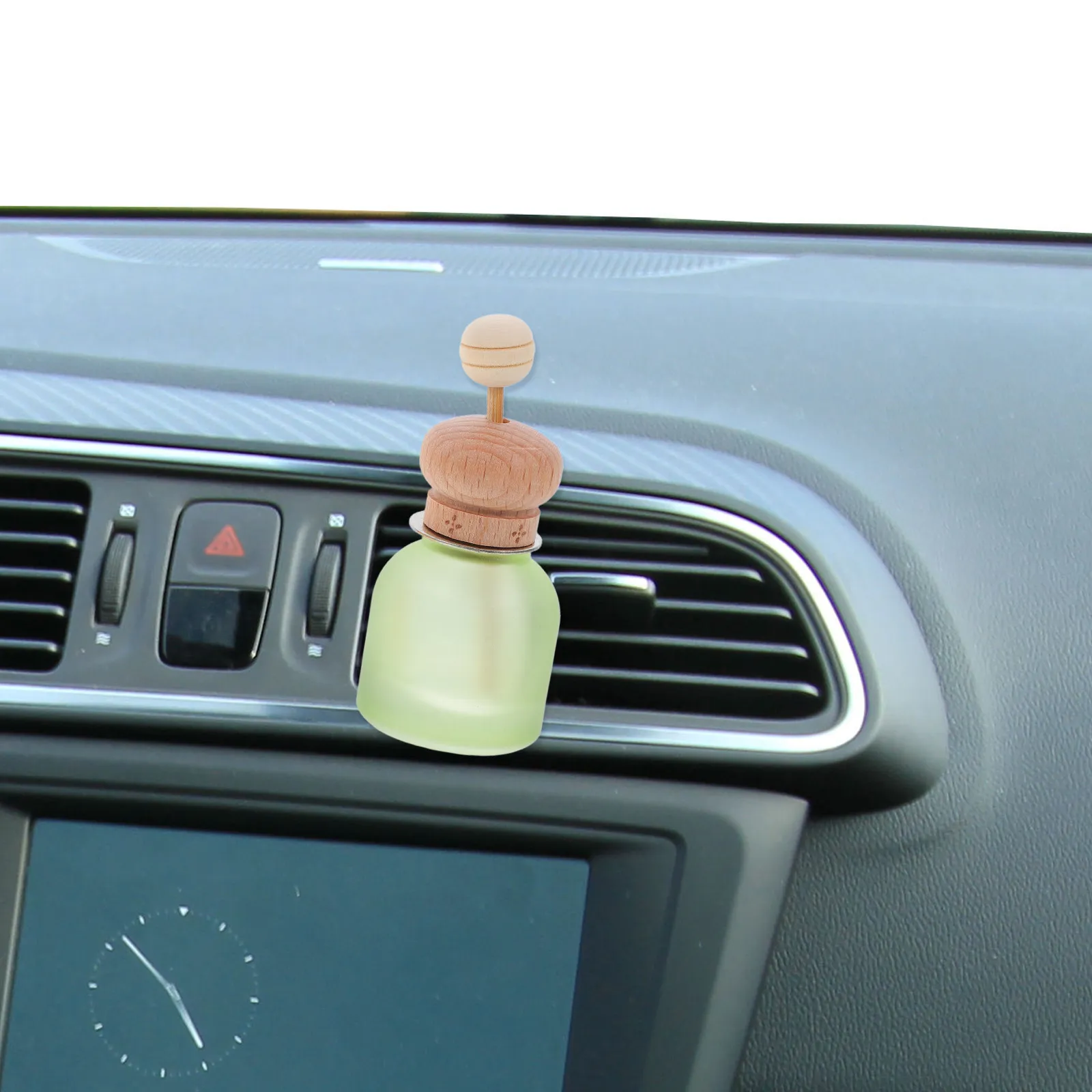 5Pcs 10Ml Frosted Glass Refillable Car Perfume Bottles with Air Vent Clip Portable Mini Fragrance Holder for Essential Oils