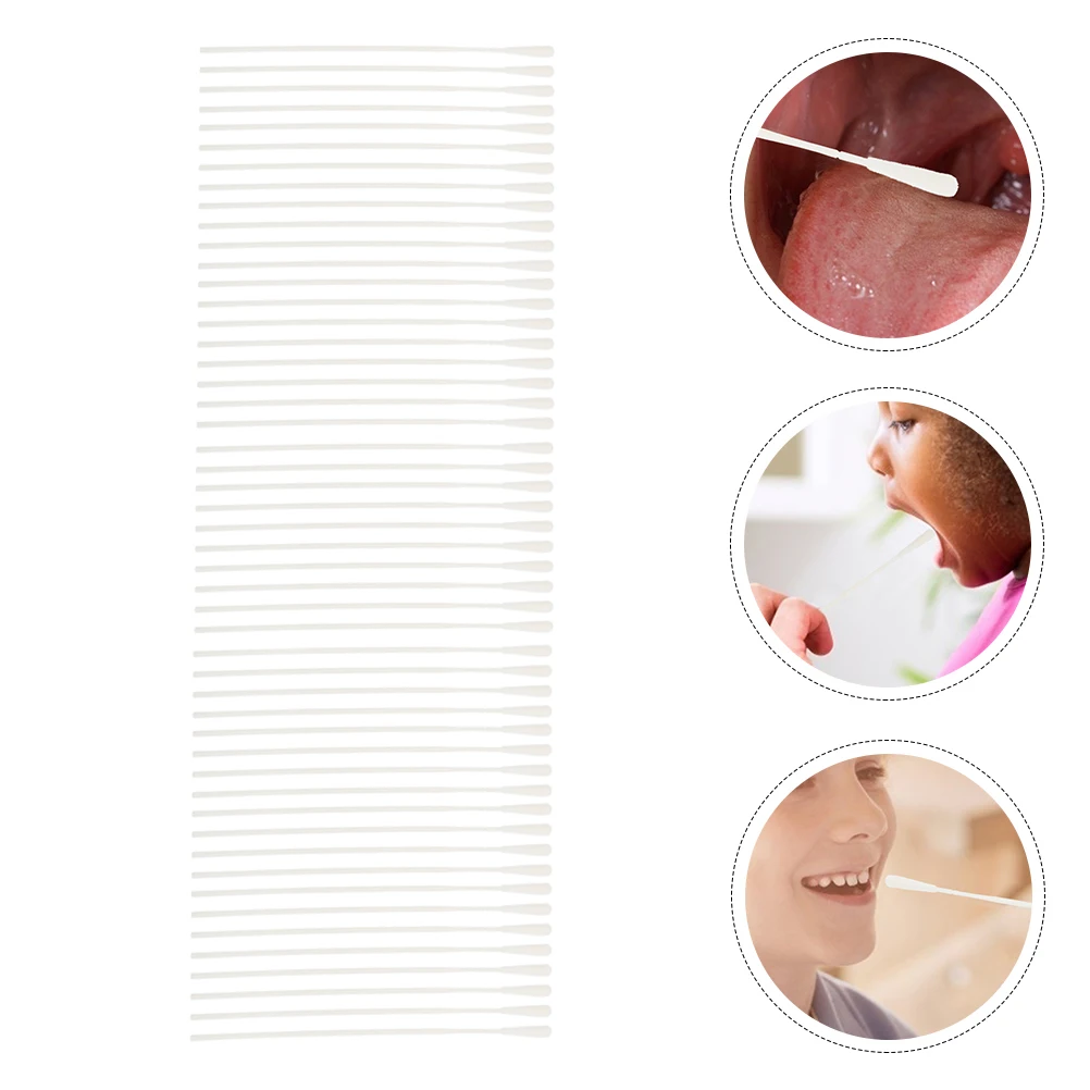 

50Pcs Pharynx Swabs Disposable Flocking Head Comfortable Oral Sampling Sticks Laboratory Diagnostic Testing Specimen Collection
