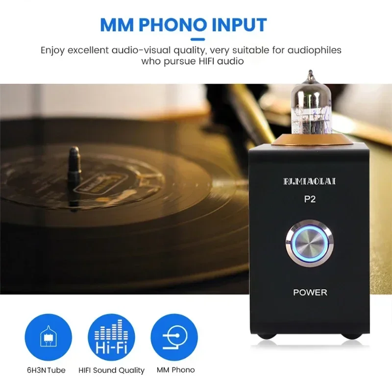 PJ.MIAOLAI P2 6H3N amplificador de tubo amplificador de fono de vinilo fonógrafo fonógrafo MM cantar poner amplificador de PHONO sistema de cine en casa