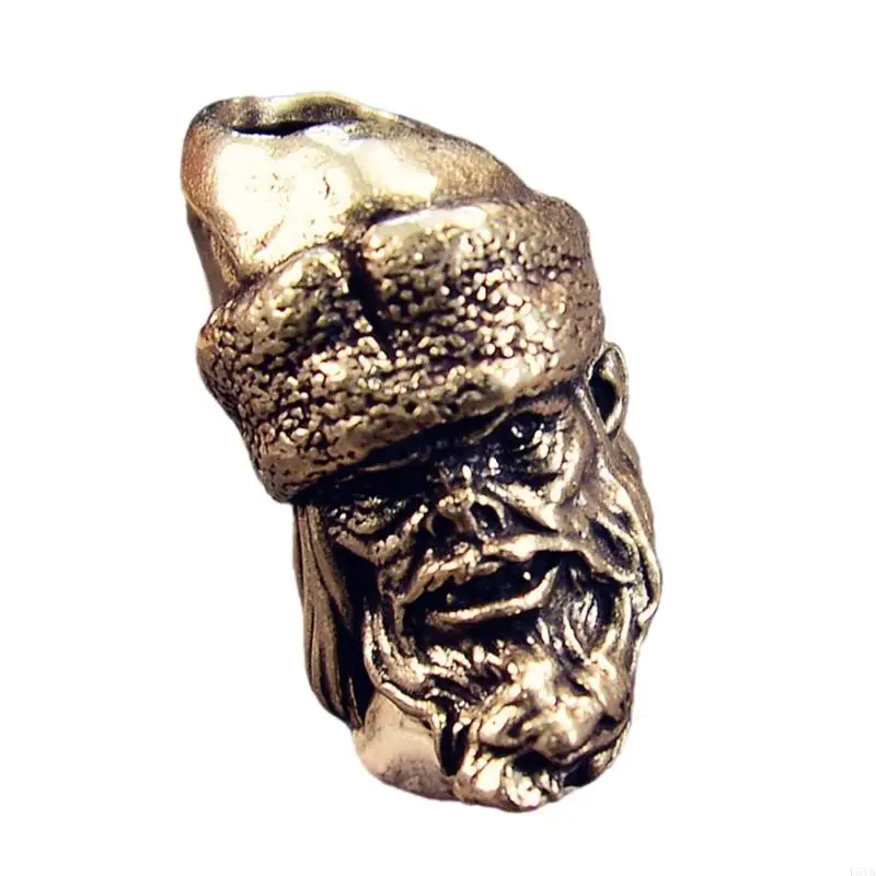 L5YA Artistic Santa Metal Beads for Creative Paracord Projects and Fashionable Jewelry Large Hole Charm Artistic Collectibles