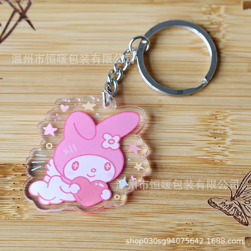 Sanrio Anime Kuromi Hello Kitty Cinnamoroll Kawaii Girl Keychain Cosplay Accessories Car Key Pendant Cute Doll Boy Girl Toy Gift