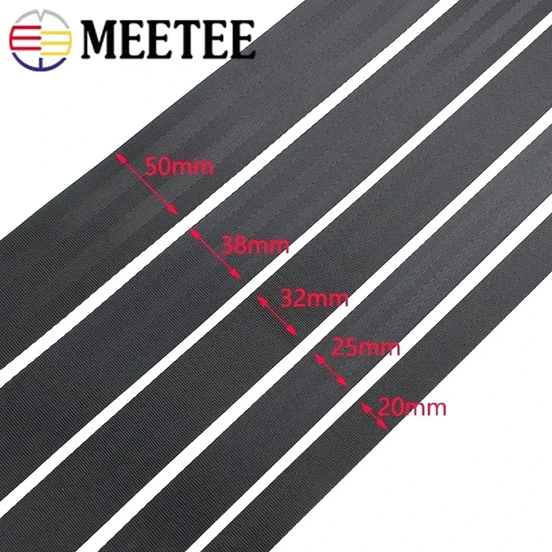 5/10M Meetee 20-50mm Nylon Webbing Tape Bag Backpack Lanyard Strap Safety Belt Decor Ribbon Band DIY Sewing Crafts Accessories