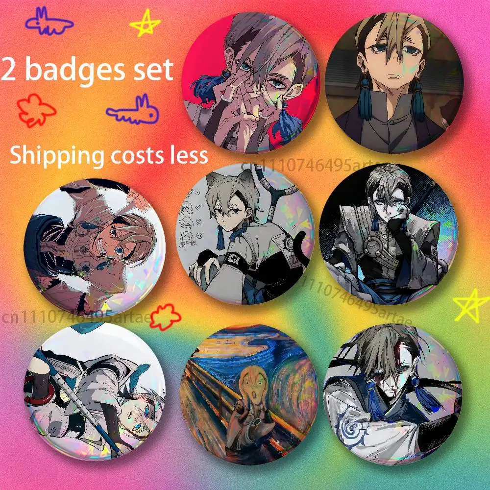 Z-Zanka N-Nijiku 2-piece set Pins Backpack Clothes Jewelry Accessories Cartoon Round Brooch Button Badge Gifts