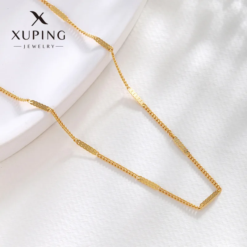 

Luxury 24K 9999 Pure Gold real gold Women's Side Tablet Necklace Simple Chain Clavicle Chain