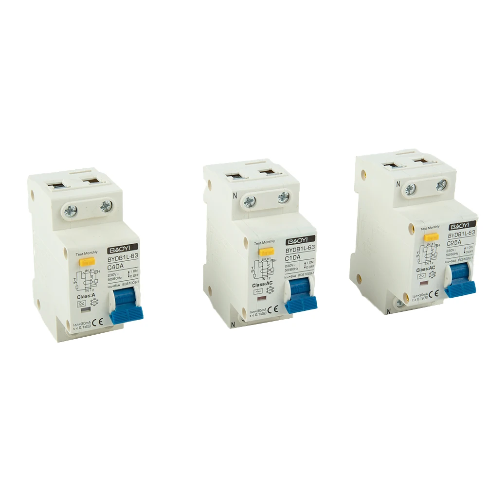 AC220V Circuit Breaker 30mA -10A Leakage MCB Overload Protection RCCB Residual Current Short Circuit Accessories