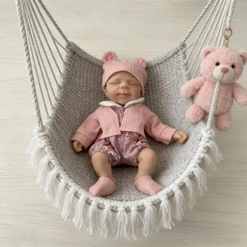 30cm  Reborn Cute Small Doll Pascale  with Rooted Eyelashes Mouth Can Open