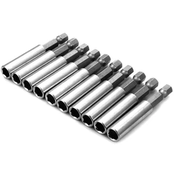 10pcs Magnetic Extension Socket Drill Bit Holder 1/4