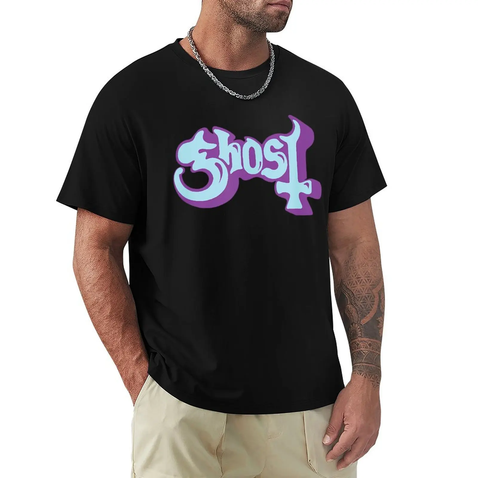 Panic Logo Seven Inches Of Satanic T-Shirt Light Athletic Short Sleeve Tee Shirt