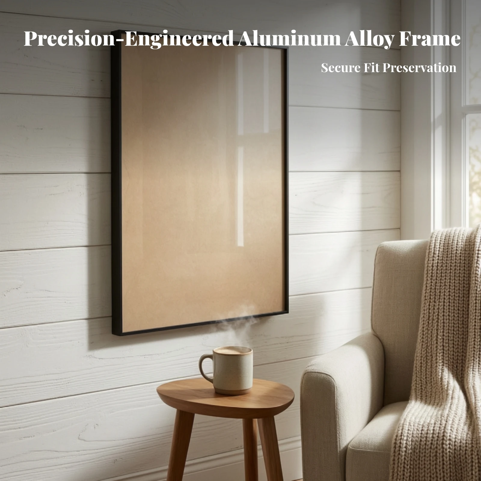 Aluminum Picture Frame Black Metal Poster Frame Easy to Install Minimalist for Artists, Home, Office