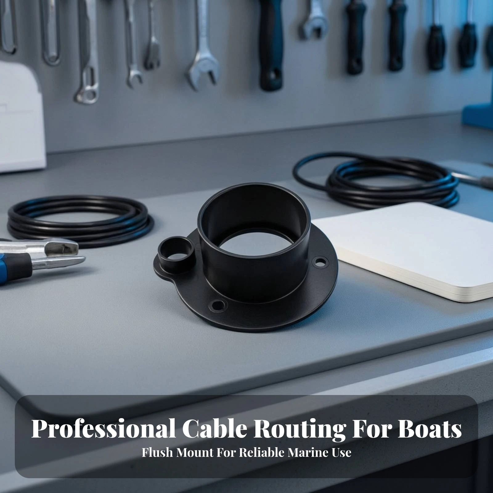 Cable Pass-Through Flange Low-Voltage Cable Pass-Through with Mounting Base Wall Grommet Long-Lasting for Boat Owners, Boats