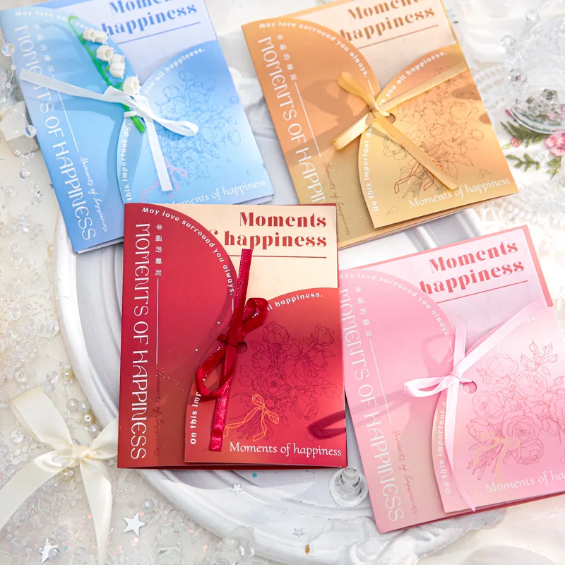 4pecs High-quality rectangular greeting card Romantic INS style blessing message envelope cards greeting cards for all occasions