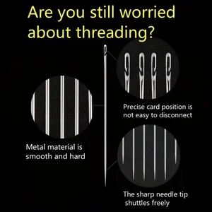 30Pcs Side Hole Blind Sewing Needles Stainless Steel Elderly Self Threading Needle Household DIY Jewelry Beading Sewing Tool