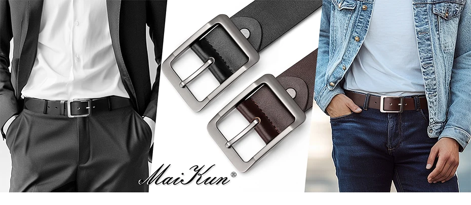 Maikun Gürtel Herren Vintage Dornschließen-Gürtel Business Casual Trend Neuer Vielseitiger Outdoor Stylischer Gürtel für Männer – Detail 2