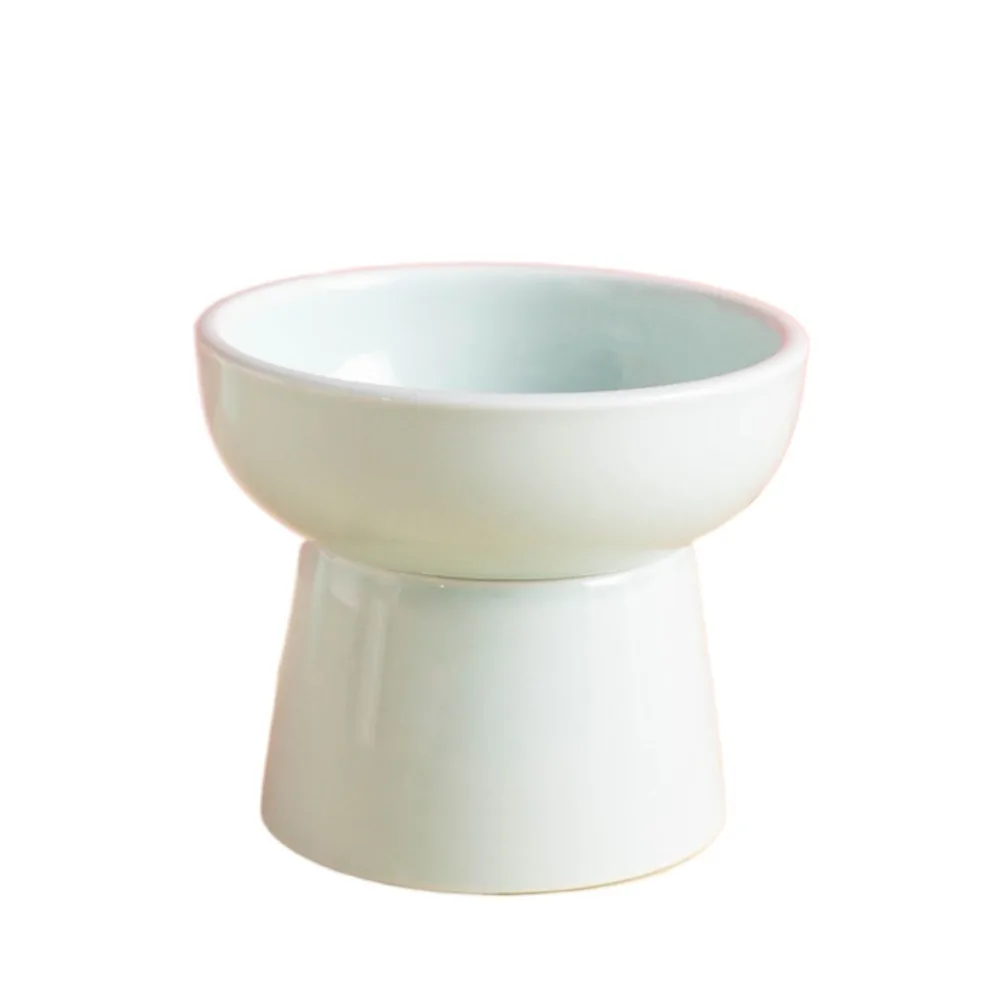 

Nordic Style High Foot Cat Elevated Bowl Ceramic Raised Dog Food Water Feeders 300ml Neck Protection Pet Feeding Dishes Kitten