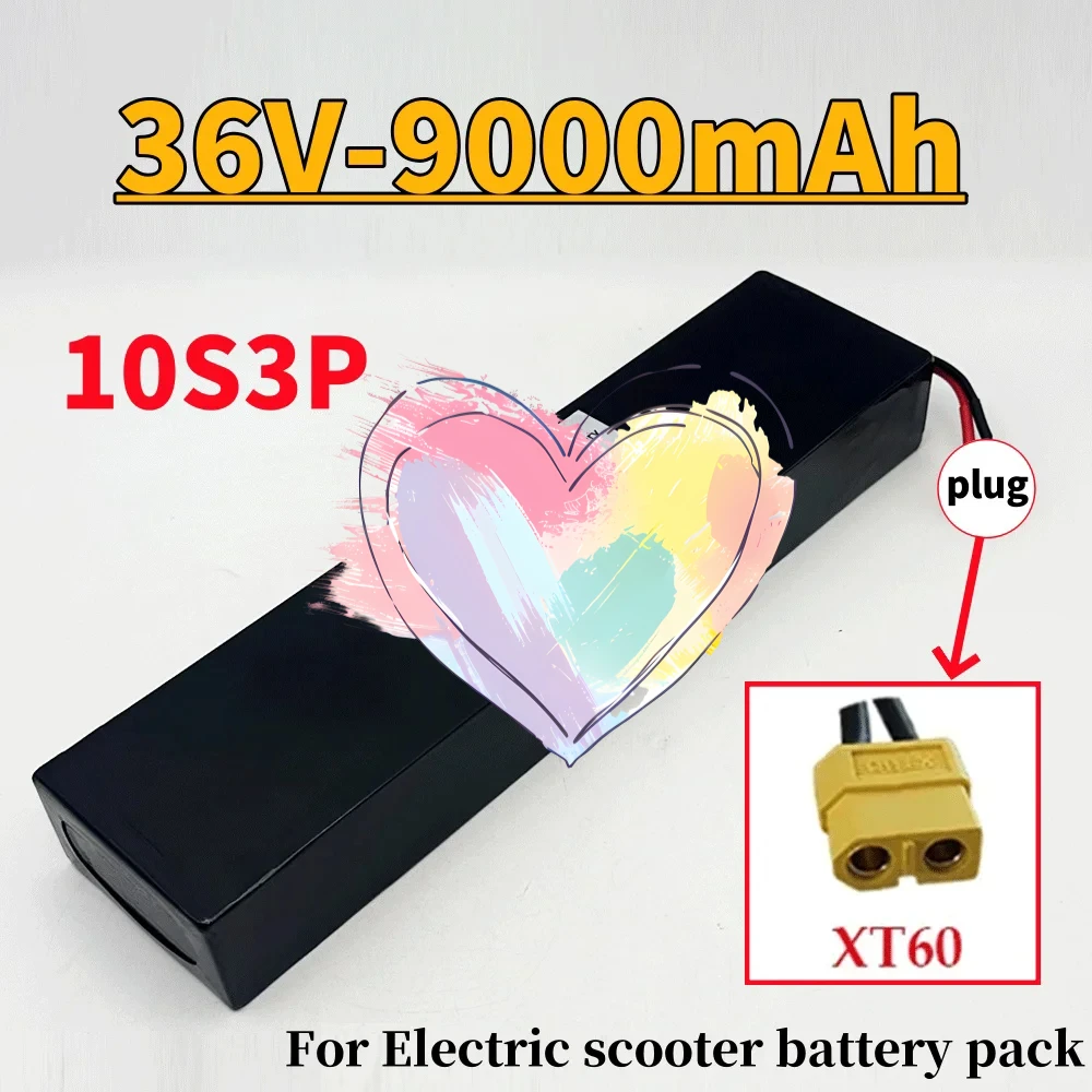 

9000mAh 36V 10S3P 18650 rechargeable lithium-ion battery 500W built-in BMS Suitable for KUGOO S1, S2, S3 Electric Scooters