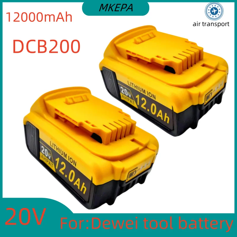 New 100% Original 12000mAh 20V for Dewalt Power Tool Battery DCB206 20V 18.0Ah Battery DCB206 20V Battery DCB205 DCB200 DCB204-2