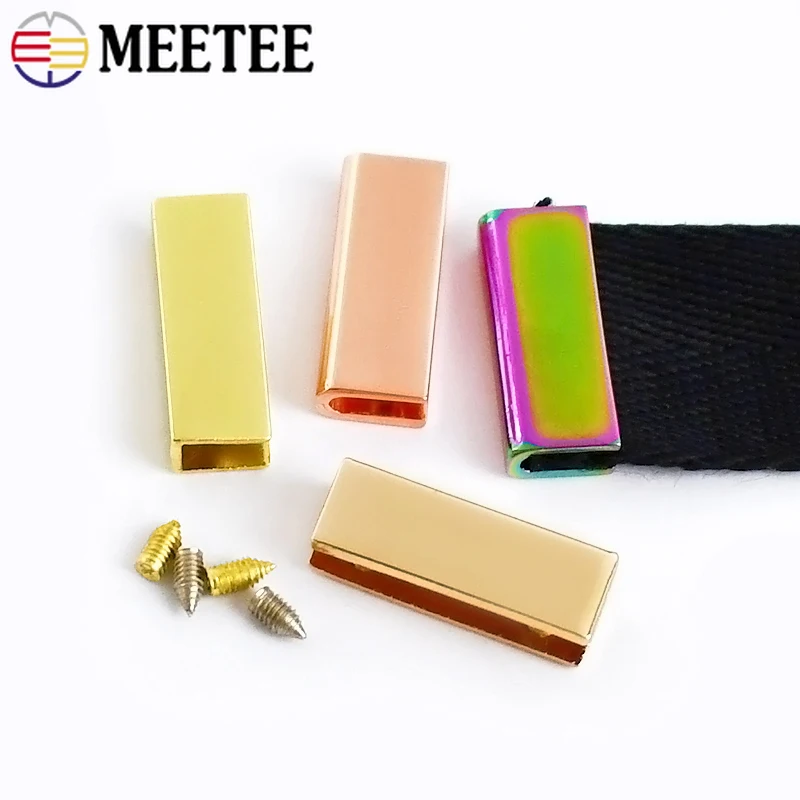 5/10/20Pcs Metal Belt Buckle Bag Edge Protector Clip Screws Clasp Webbing Tail Clip Decor Buckles DIY Bags Hardware Accessories