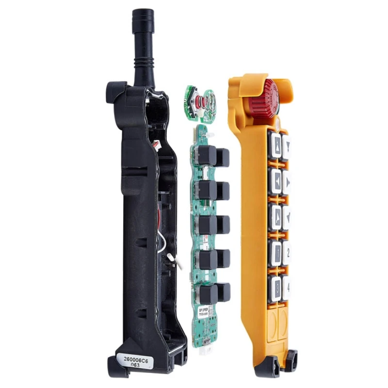 Telecontrol F26-B sistem kendali jarak jauh radio derek overhead industri nirkabel 10 tombol tekan kecepatan ganda pemancar