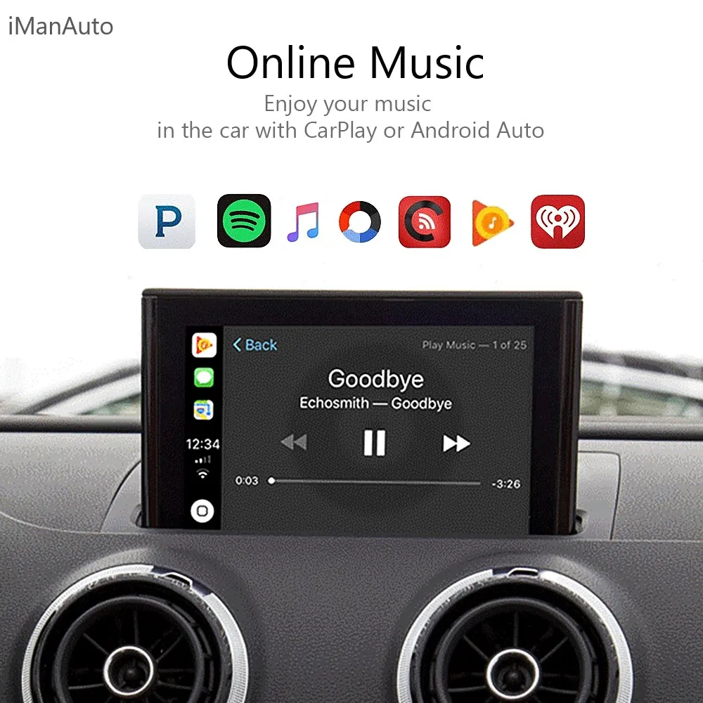 Wireless Apple CarPlay Interface Android Auto Decoder For Audi A3 2013-2018 AirPlay Mirror Link Youtube Car Play