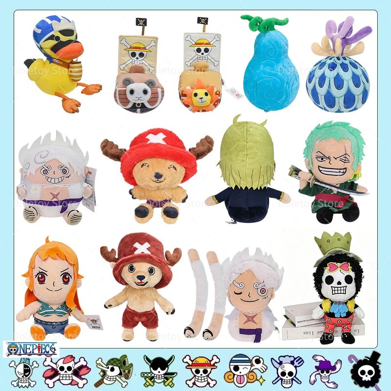 NOUVEAU Peluches One Piece populaires Monkey Luffy, Ace, Law, Tony Chopper, Sanji, Sabo, Gomu-fruit, Poupées en peluche douces, Cadeau d'anniversaire