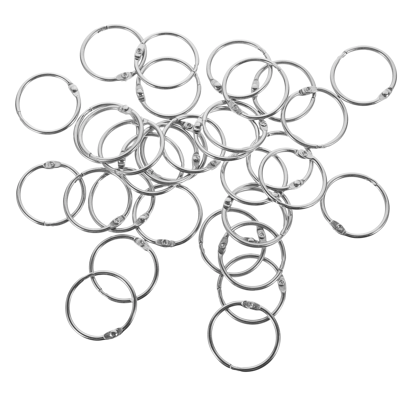 50Pcs Metal Binder Rings Lock Design Reusable Loose Leaf Rings for Office Study Classroom Flash Card Buckle Ring