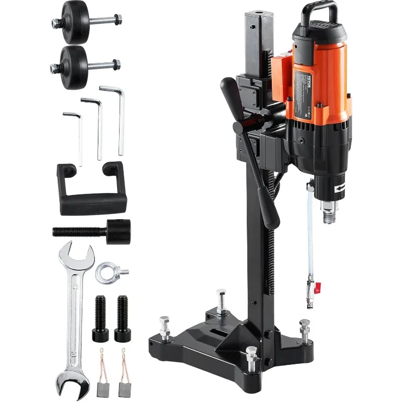 

VEVOR Diamond Core Drilling Machine, 10in Wet Concrete Core Drill Rig with Stand Wheels, 750RPM Speed & 1-1/4" Thread & Lifting