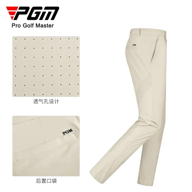 PGM Men\'s Golf Pants Elastic Comfortable Sports Pant with Perforations Golf Wear for Men KUZ154