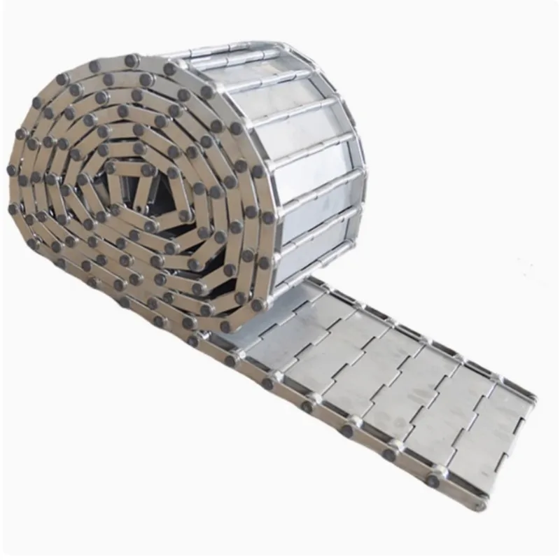 Heavy duty chain plate conveyor belt metal scrap uphill strong conveyor roller chain drive belt