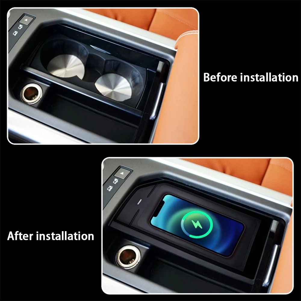 Car Wireless Mobile Phone Charger Center Console Storage QI 18W iPhone for Land Rover Range Rover Evoque L538 LRX 2012-2018