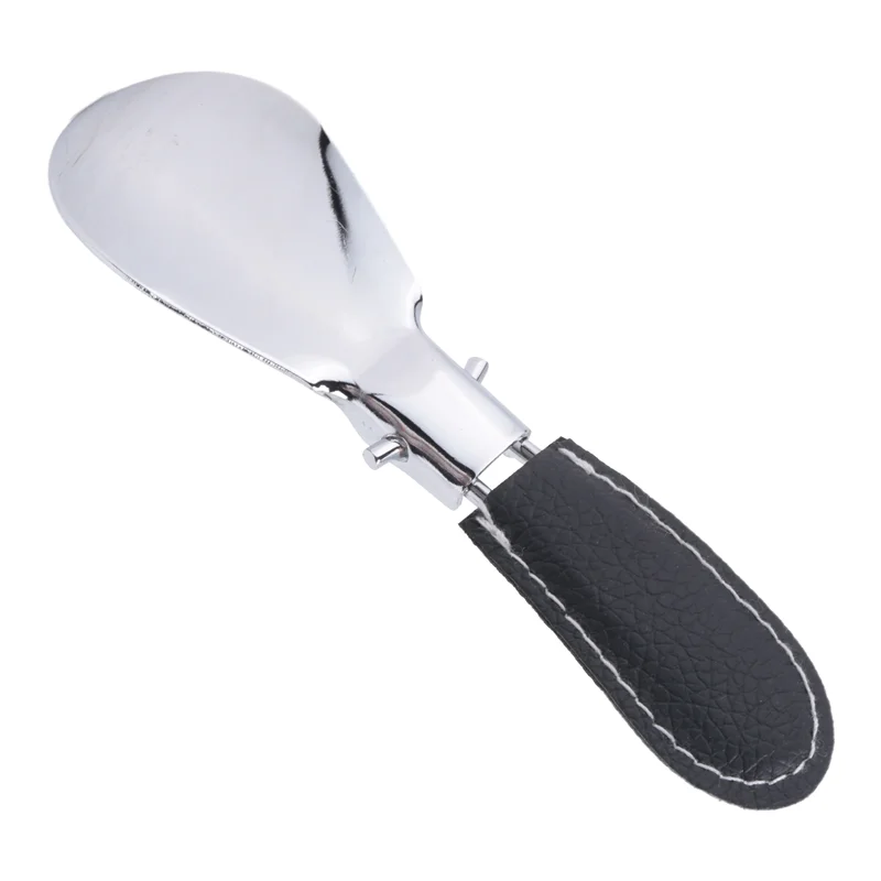 Cuillère à chaussures longue pliable professionnelle en acier inoxydable, A94E-12X3.8Cm