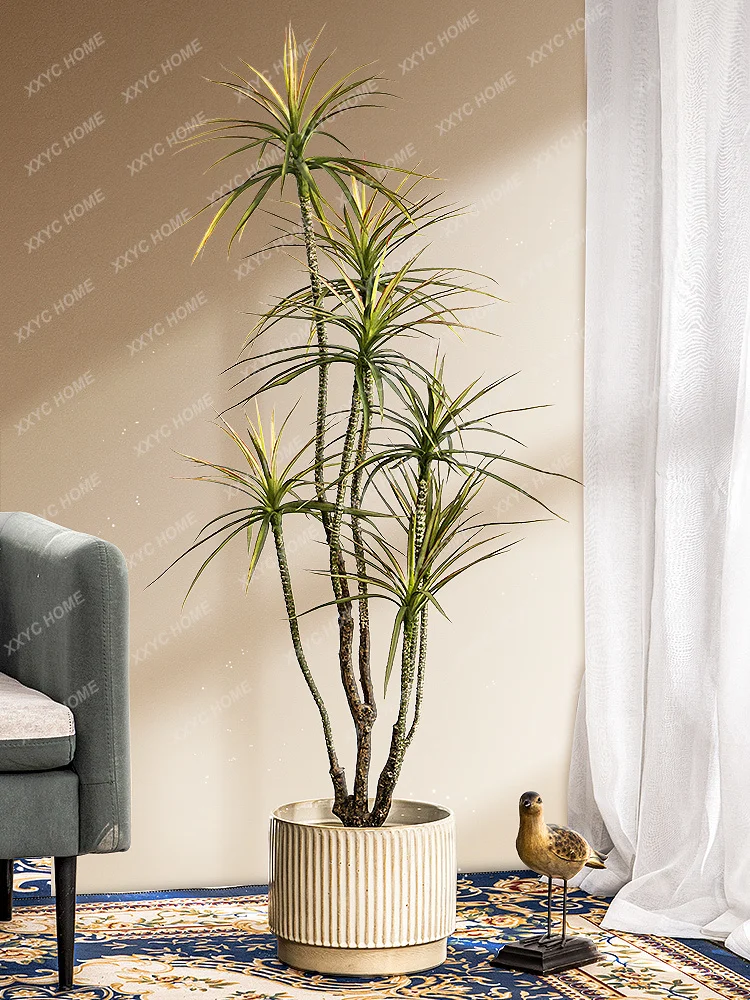 Artificial Plant Dracaena Potted Plant Dracaena Marginata Green Plant Landscaping Decoration Ornaments