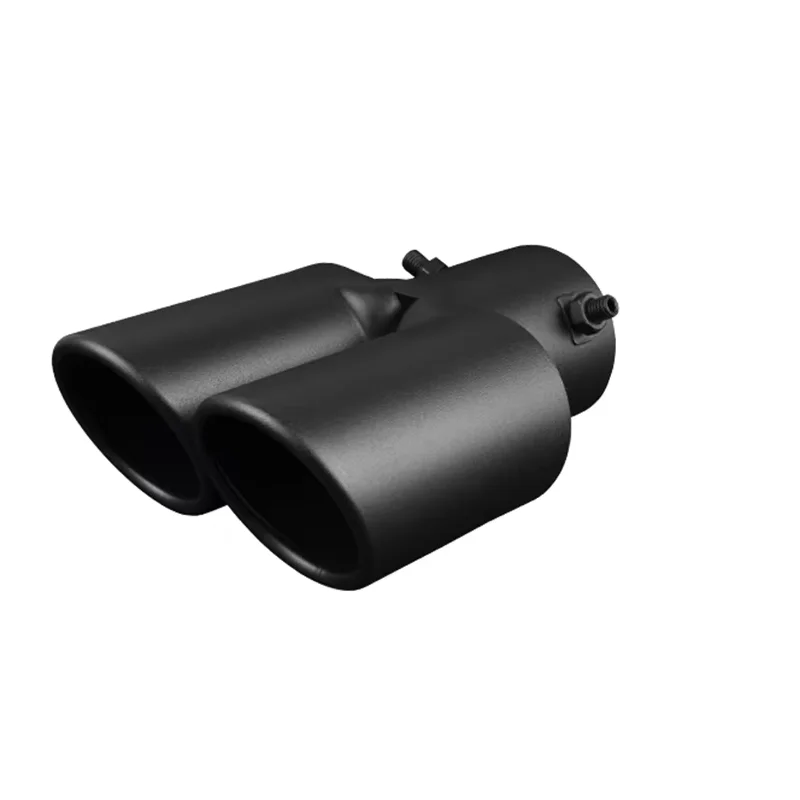 1pcs Universal Car Dual Outlet Exhaust Tip Stainless Steel Black Exhaust Tips Muffler Tail Double Pipe Tube Tips Car Accessories