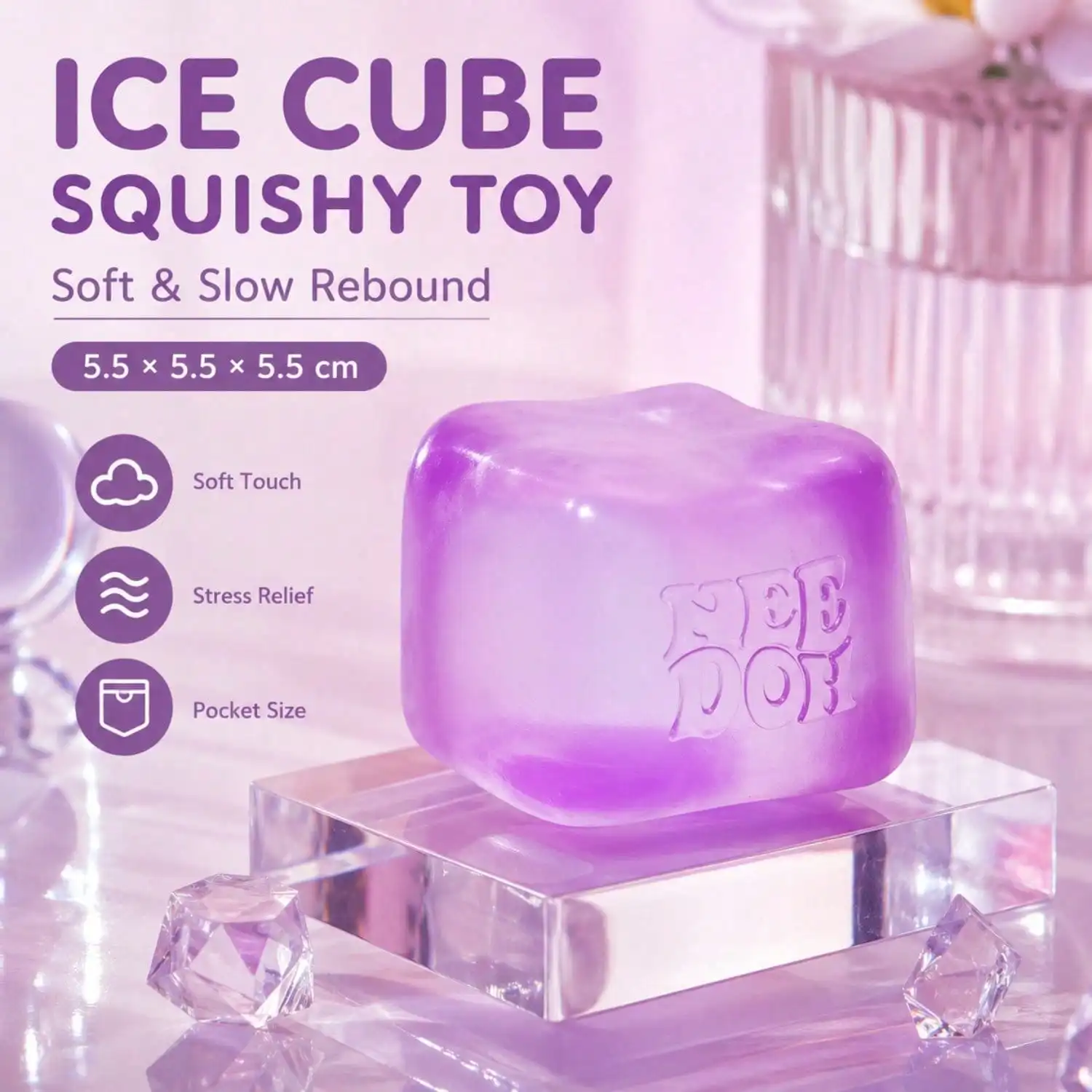 1/3PC Nice Cube Super Solid Squish 2.25