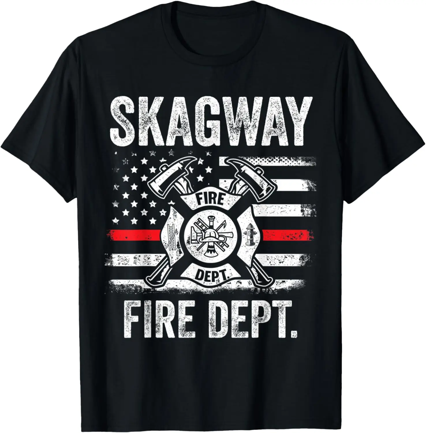 

Skagway Alaska Fire Department Thin Red Line Fireman T-Shirt