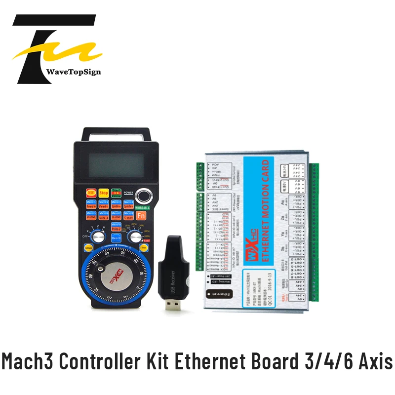 

Wavetopsign Mach3 Controller Kit XHC 3Axis 4Axis 6Axis Motion Control Card With MPG Wireless Pendant Handwheel WHB04B